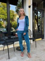 Жіночій спортивний костюм на блискавці графітового кольору 00515