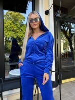 Жіночій спортивний костюм на блискавці кольору електрик 00516