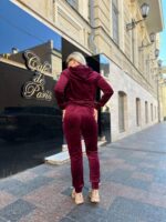 Жіночій спортивний велюровий костюм бордового кольору 00510