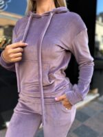 Жіночій спортивний велюровий костюм фіолетового кольору 00507