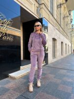 Жіночій спортивний велюровий костюм фіолетового кольору 00507