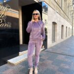 Жіночій спортивний велюровий костюм фіолетового кольору 00507