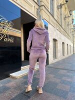 Жіночій спортивний велюровий костюм фіолетового кольору 00507