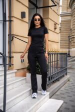 Жіночий костюм із мікродайвінгу чорного кольору 00500