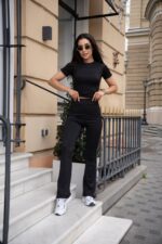 Жіночий костюм із мікродайвінгу чорного кольору 00500