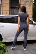 Жіночий костюм із мікродайвінгу кольору графiт 00499