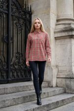 (Копія)Жіноча сорочка у клітинку з фланелі білого кольору 00608 00609