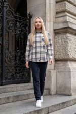 (Копія)Жіноча сорочка у клітинку з фланелі бордового кольору 00607 00608