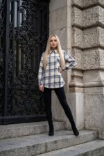 (Копія)Жіноча сорочка у клітинку з фланелі бордового кольору 00607 00608