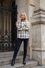 (Копія)Жіноча сорочка у клітинку з фланелі бордового кольору 00607 00608