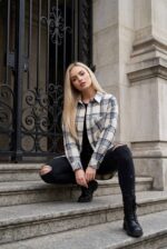 (Копія)Жіноча сорочка у клітинку з фланелі бордового кольору 00607 00608