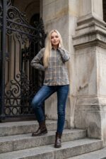 (Копія)Жіноча сорочка у клітинку з фланелі рожевого кольору 00609 00610