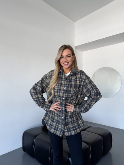 (Копія)Жіноча сорочка з камінчиками синього кольору 00656 00657