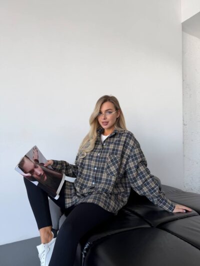 (Копія)Жіноча сорочка з камінчиками синього кольору 00656 00657