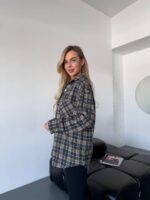 (Копія)Жіноча сорочка з камінчиками синього кольору 00656 00657