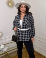 (Копія)Жіноча стильна сорочка в клітинку бордового кольору 00617 00618