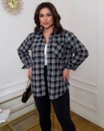 (Копія)Жіноча стильна сорочка в клітинку бордового кольору 00617 00618