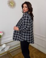 (Копія)Жіноча стильна сорочка в клітинку бордового кольору 00617 00618