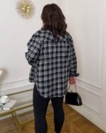 (Копія)Жіноча стильна сорочка в клітинку бордового кольору 00617 00618