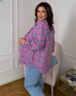 (Копія)Жіноча стильна сорочка в клітинку чорного кольору 00618 00619