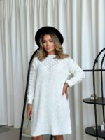 (Копія)Жіноча в’язана сукня з візерунком бузкового кольору 00564 00565