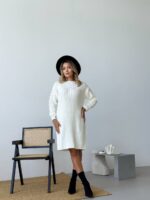 (Копія)Жіноча в’язана сукня з візерунком бузкового кольору 00564 00565