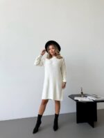 (Копія)Жіноча в’язана сукня з візерунком бузкового кольору 00564 00565