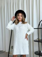 (Копія)Жіноча в’язана сукня з візерунком бузкового кольору 00564 00565