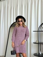 (Копія)Жіноча в’язана сукня з візерунком кольору темна пудра 00562 00563