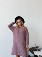 (Копія)Жіноча в’язана сукня з візерунком кольору темна пудра 00562 00563