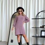 (Копія)Жіноча в’язана сукня з візерунком кольору темна пудра 00562 00563