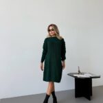 (Копія)Жіноча в’язана сукня з візерунком молочного кольору 00565 00566