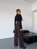 (Копія)Жіночі штани з мікровельвету чорного кольору 00672 00673