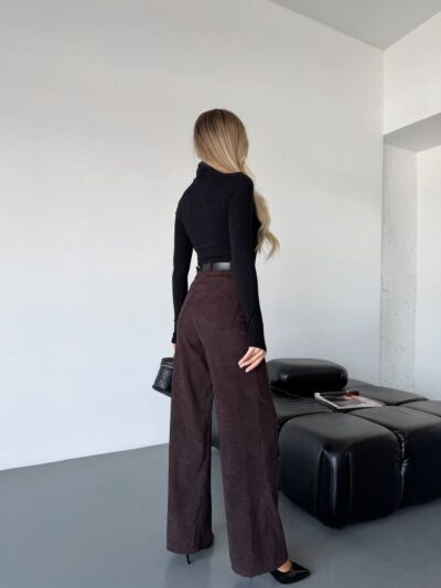 (Копія)Жіночі штани з мікровельвету чорного кольору 00672 00673