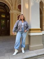 (Копія)Жіночий бомбер на кнопках чорного кольору 00542 00543