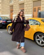 (Копія)Жіночий кардиган з поясом бордового кольору 00537 00538