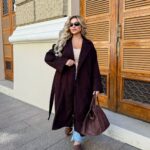 (Копія)Жіночий кардиган з поясом бордового кольору 00537 00538