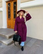 (Копія)Жіночий кардиган з поясом кольору мокко 00536 00537