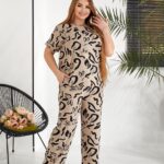 (Копія)Жіночий костюм з принтом чорного кольору 00632 00633