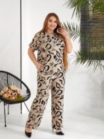 (Копія)Жіночий костюм з принтом чорного кольору 00632 00633