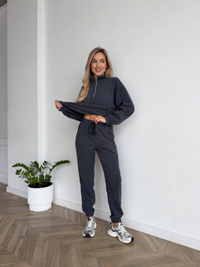 (Копія)Жіночий костюм з вельвету блакитного кольору 00659 00660