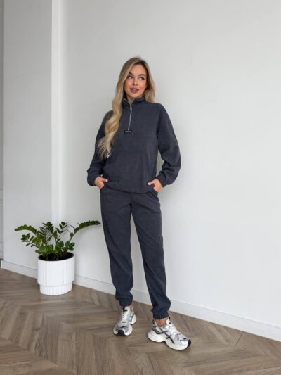 (Копія)Жіночий костюм з вельвету блакитного кольору 00659 00660