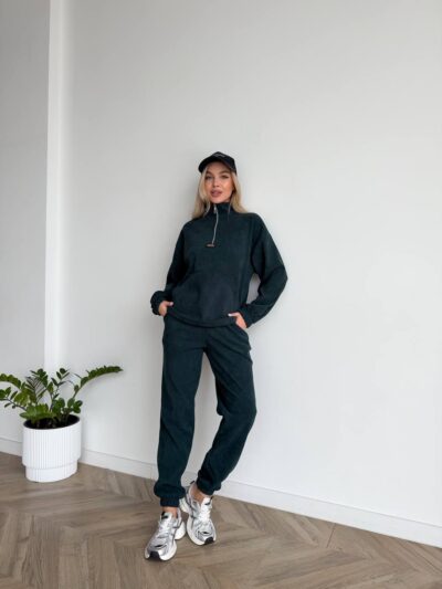 (Копія)Жіночий костюм з вельвету кольору графіт 00660 00661