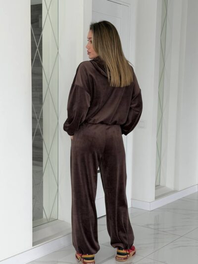 (Копія)Жіночий костюм з велюру чорного кольору 00668 00669