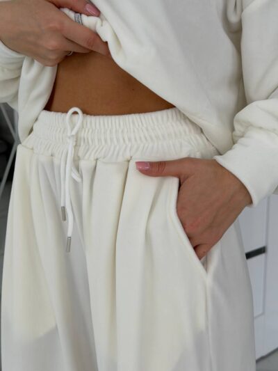 (Копія)Жіночий костюм з велюру кольору графіт 00665 00666