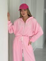 (Копія)Жіночий костюм з велюру молочного кольору 00666 00667