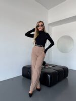 (Копія)Жіночий костюм з велюру жовтого кольору 00670 00671