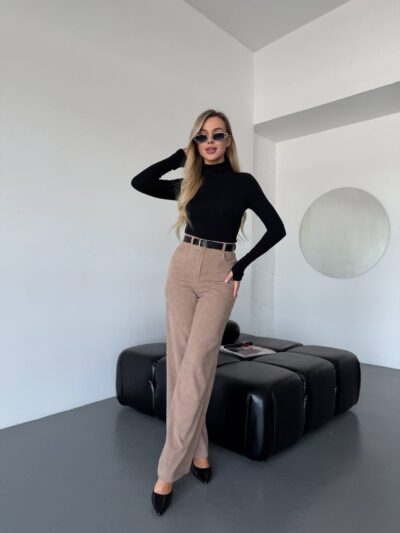 (Копія)Жіночий костюм з велюру жовтого кольору 00670 00671