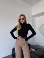 (Копія)Жіночий костюм з велюру жовтого кольору 00670 00671