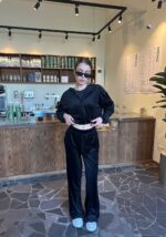 (Копія)Жіночий легкий велюровий костюм з капюшоном шоколадного кольору 00625 00626